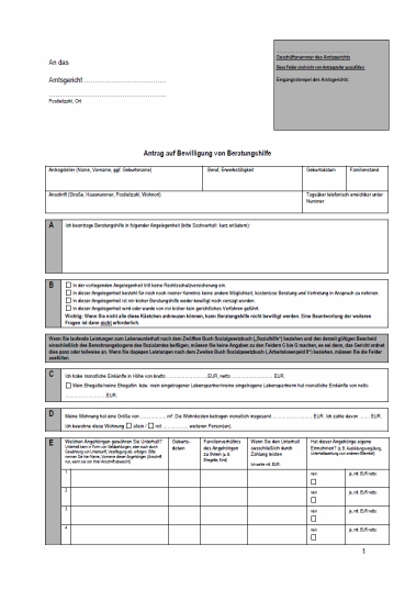 Vorschaubild Formular "Beratungshilfe"